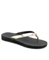 Aerosoles Jace Flip Flop In Gold Mirror,black