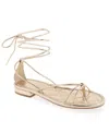 Aerosoles Women's Icon Jacky Ankle Strap Flat Sandals In Soft Gold