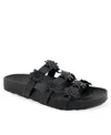 Aerosoles Leflor Sandal In Black Faux Leather