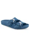 Aerosoles Link Buckle Slide Sandal In Medium Blue Denim