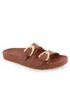 Aerosoles Link Buckle Slide Sandal In Natural Raffia