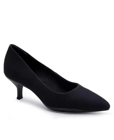 Aerosoles Ludlow Kitten Heel Pump In Black Stretch