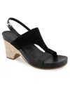 Aerosoles Women's Mackenzie Round Toe Platform Sandals In Black Suede