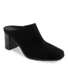 Aerosoles Women's Maddy Heel Mules In Black Stretch Gabardine Fabric