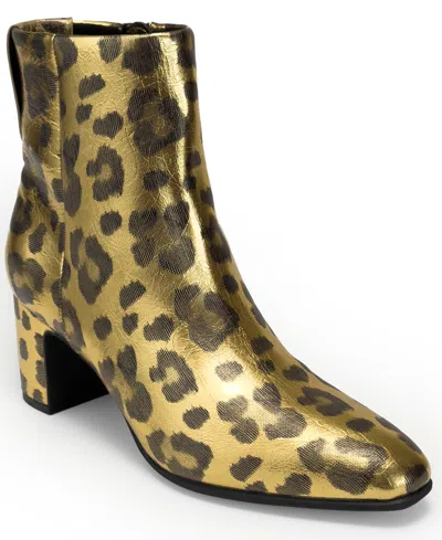 Aerosoles Women's Magnus Zipper Booties In Gold