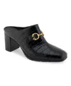 Aerosoles Mason Bit Mule In Black Crocodile Faux Leather-polyurethan