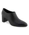 Aerosoles Melina Block Heel Bootie In Black Shiny Smooth Leather