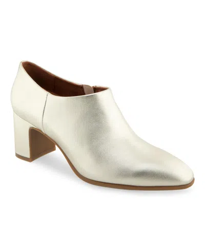 Aerosoles Women's Melina Pointed Toe Shooties In Gold Metallic Smooth Leather