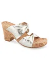 Aerosoles Mercer Twist Strap Sandal In Soft Gold Polyurethane