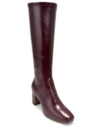 Aerosoles Women's Micah Tall Block Heel Boots In Port Faux Leather