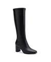 Aerosoles Micah Womens Stretch Block Heel Knee-high Boots In Black - Faux Leather