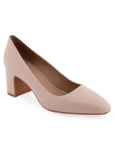 Aerosoles Minetta Almond Toe Pump In Cipria Leather