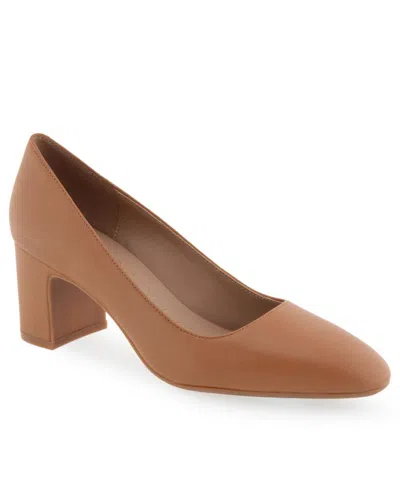 Aerosoles Women's Minetta Covered Heel Pumps In Tan Leather