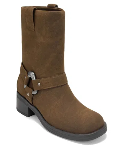 Aerosoles Women's Molto Moto Platform Booties In Fango Faux Suede