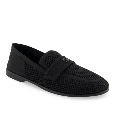 Aerosoles Women's Nanti Knit Smoking Slipper Flats In Black Knit Fabric