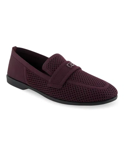 Aerosoles Women's Nanti Knit Smoking Slipper Flats In Deep Aubergine Knit Fabric