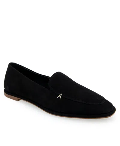 Aerosoles Women's Neo Loafers In Black Suede