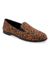 Aerosoles Nuit Womens Animal Print Faux Suede Loafers In Leopard Faux Suede