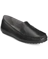 Aerosoles Over Drive Womens Loafer Driving Moccasins In Black Smooth Faux Leather-polyurethane