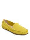 Aerosoles Women's Over Drive Leather Moc Toe Drivers In Yellow