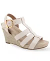Aerosoles Paige Wedge Sandal In Eggnog Polyurethane Leather