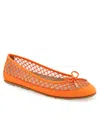 Aerosoles Women's Palma Round Toe Ballet Flats In Bright Orange Mesh