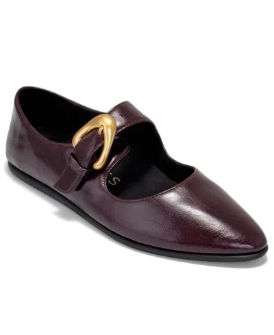 Aerosoles Women's Paylor Mary Jane Flats In Fig Glazed Faux Leather