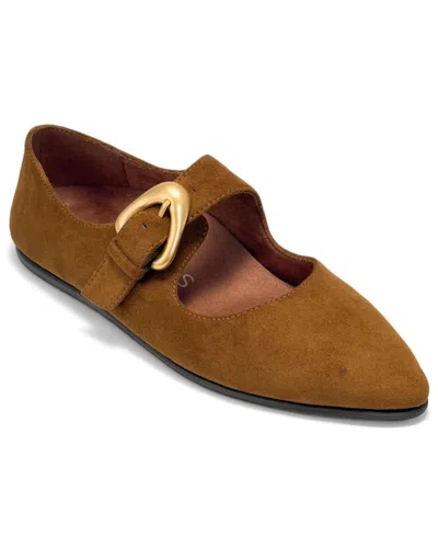 Aerosoles Women's Paylor Mary Jane Flats In Tobacco Faux Suede