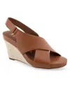 Aerosoles Payton Espadrille Wedge Sandal In Tan Polyurethane Leather