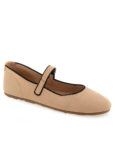 AEROSOLES WOMEN'S PERRY KNIT ROUND TOE MARY JANE FLATS