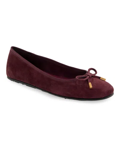 Aerosoles Pia Ballet Flat In Deep Aubergine Suede