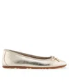Aerosoles Women's Icon Pia Bow Ballet Flats In Soft Gold Polyurethane - Genuine Leather