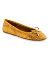 Aerosoles Pia Ballet Flat In Yellow Embossed Snake Print