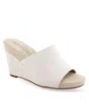 Aerosoles Women's Pierce Open Toe Wedge Sandals In Eggnog Polyurethane Leather