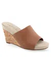 Aerosoles Women's Pierce Open Toe Wedge Sandals In Tan Polyurethane Leather