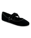 Aerosoles Women's Poppy Bow Mary Jane Flats In Black Velvet Fabric
