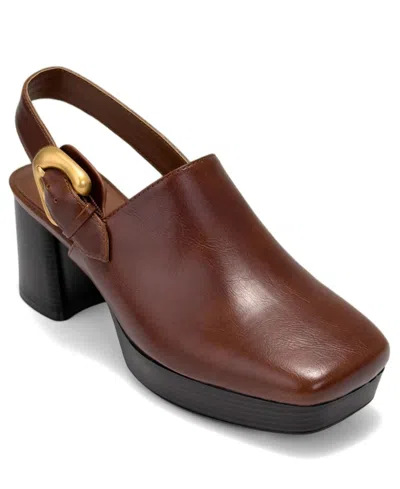 Aerosoles Women's Shayla Heeled Slingback Pumps In Caramel Faux Leather