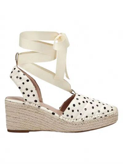 Aerosoles Women's Smila Espadrille Sandal In Eggshell/black Polka Dot