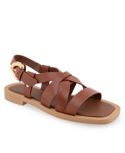 Aerosoles Women's St.clair Open Toe Sandals In Ginger Bread Leather