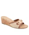 Aerosoles Wava Wedge Slide Sandal In Natural,tan Raffia