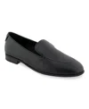Aerosoles Women's Wells Block Heel Loafers In Black Shiny Smooth Leather