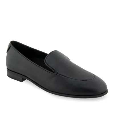 Aerosoles Women's Wells Block Heel Loafers In Black Shiny Smooth Leather