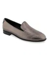 Aerosoles Wells Loafer In Gunmetal Pebbled Leather