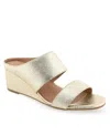Aerosoles Women's Wheeler Strap Wedge Sandals In Soft Gold Canvas