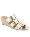 Aerosoles Wilma Wedge Sandal In Soft Gold Polyurethane