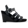 Aerosoles Womens Buckle Man Made Platform Sandals In Black Combo