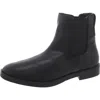 Aerosoles Womens Faux Leather Block Heel Chelsea Boots In Black