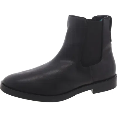 Aerosoles Womens Faux Leather Block Heel Chelsea Boots In Black