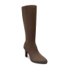 Aerosoles Womens Lynx Wide Calf Stiletto Heel Dress Boots In Brown