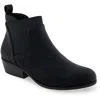 Aerosoles Womens Mixed Media Faux Leather Ankle Boots In Black Grainy Faux Leather - Polyurethane